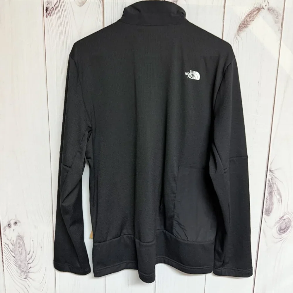 The North Face Wayroute Full Zip Jacket Mens M Black Grid Fleece NWT‎